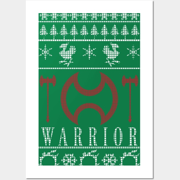 Final Fantasy XIV Warrior Ugly Christmas Sweater Wall Art by TionneDawnstar